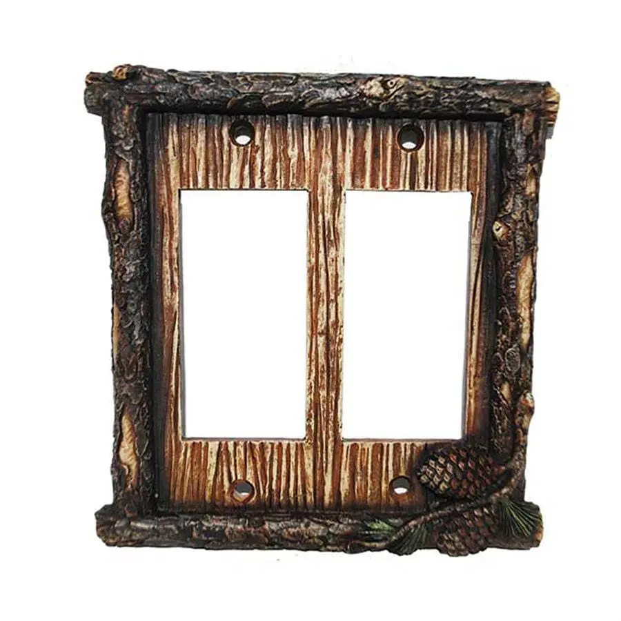 Pine Cone Double Rocker Wall Switch Plate