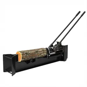 12 Ton Hydraulic Log Splitter Wood Cutter, Manual Log Splitter with Horizontal Full Steel Beam & Built-in Wheel