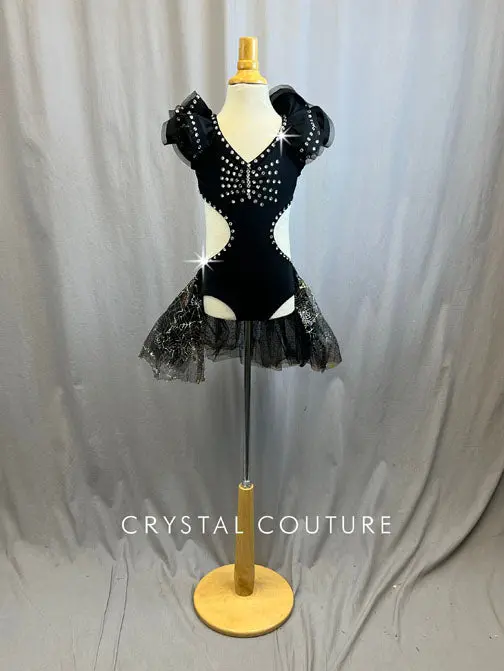 Customized Black, Silver and Gold Spider Princess Dress -Rhinestones and Accessories