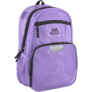 Summit Ridge Reflective Mesh School Backpack for Teens, Girls, Boys | Wire Frame Mesh Beach Backpack XL with Zipper (Purple)