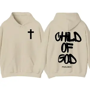 Son of God double-sided hoodie, faith patterned pullover, Christian street sports shirt, neutral casual wear, fashionable spiritual clothingRAIMENTRY