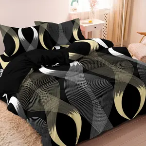 3pcs Quilt Cover Set High-end Fleece Skin-friendly Comfortable Plant Geometric Floral Home Hotel Supplies Modern Bedding Set 1*Duvet Cover + 2*Pillowcase No Filling
