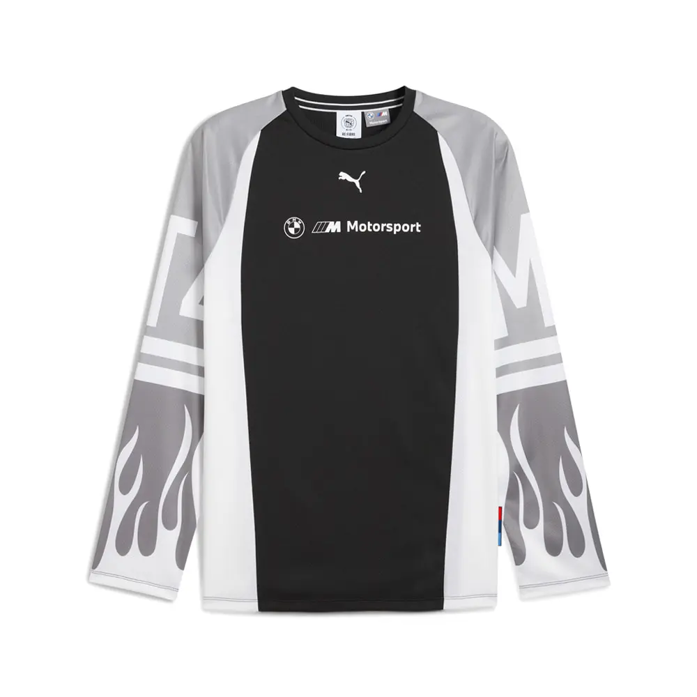 PUMA Mens Bmw M Motorsport Graphic Crew Neck Long Sleeve Casual Tops Casual - Black