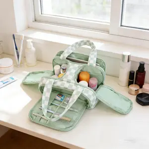 Travel Toiletry Bag for Women with Water-Resistant Fabric, Large Roomy Makeup Organizer for Full-Sized Toiletries & Accessories, Waterproof Wet/Dry Separation, Ultra-Light Taslan Fabric – Ideal for Business Trips, Gym, Family Vacation, Camping