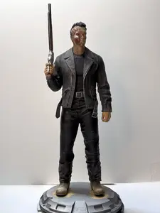 Terminator T-800 Collectible Statue 25 cm 9.8 inch 3 Head Variants Battle Damaged Classic Look Neutral Expression Hand Painted Resin Sci Fi Memorabilia