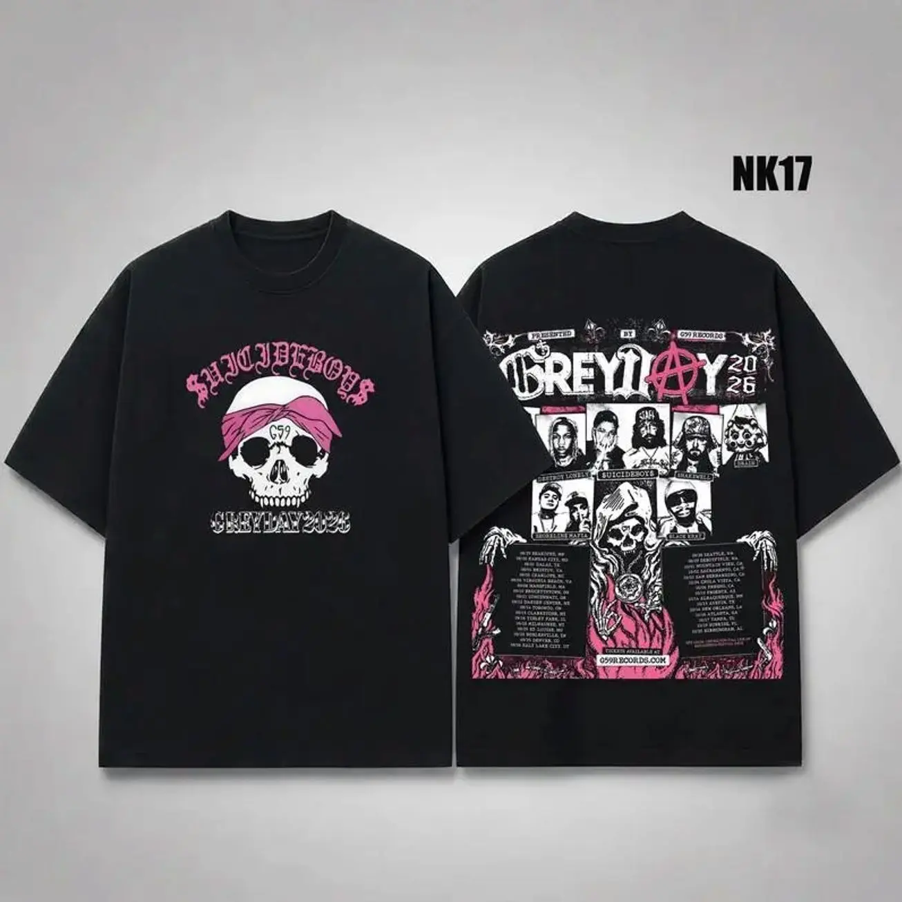 Grey Day Tour 2026 V4 T-Shirt, Underground Rap G59 Aesthetic Dark Streetwear Style Graphic Tee, Unisex Concert Outfit for Music Fans Festival Lovers, Cotton Summer Casual Shirt YE2 41U