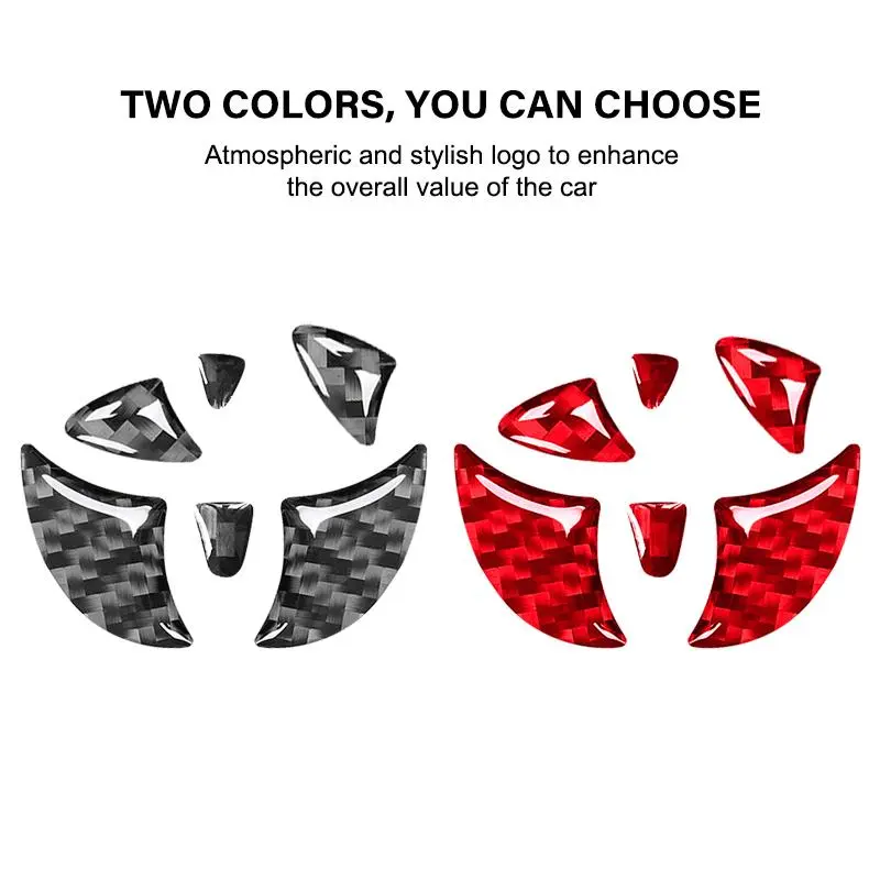 2026 New For Toyota Corolla Rav4 CHR Auris Camry Prius Yaris RedCarbon Fiber Car Steering Wheel Emblem Badge Sticker Glue Trim Decals for your Car