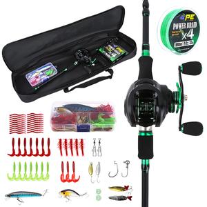Full Set Lure Rod Water Drop Reel Combo, Portable Telescopic Carbon Fishing Rod, Includes Various Bait Pe Line Accessories Pack, Fishing Equipment