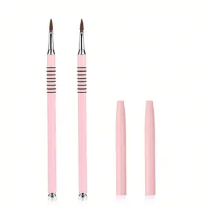 2pc 3D Nail Brushes Acrylic Flower 3D Flower Brush Acrylic Nail Brush Flowers Design Nails Art Acrylics Brushes Flowers Roses, Pink Manicure Brush