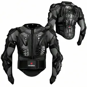 Men's Tear-Resistant Motorcycle Jacket - Sporty Protective Gear for Motocross, Outdoor Riding, Racing with Removable Armor, Breathable Mesh, Adjustable Fit, Zipper Pocket, High-Visibility Accents