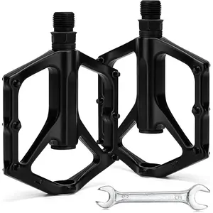 Pedals of 9/16 Inch, Professional Mountain and Road  Flat Pedal with 2 Sealed Bearings, Wide Paltform and Lightweight of  Pedals, Come with Pedal Wrench 1 count