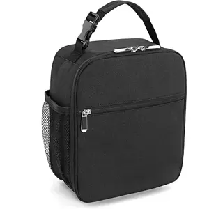 Lunch Box for Men Women Adults Small Lunch Bag for Office Work Picnic - Reusable Portable Lunchbox, Black