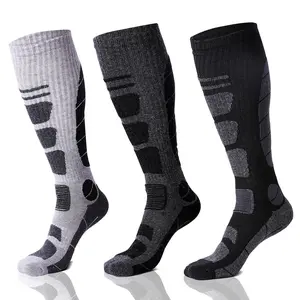 Winter Thermal Ski Socks - 3 Pair Pack Wool Blend Knee High Socks for Men & Women Snowboarding