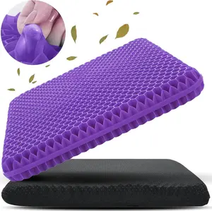 Gel Seat Cushion for Office Chair, Double Thick Honeycomb Design, Pressure Relief & Cooling Support Pad for Car, 15.75x13.39x1ches Home & Wheelchair