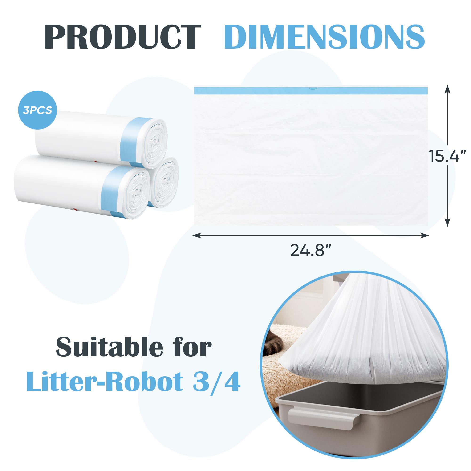 Warcat 3 Rolls Cat Litter Box Liners Drawstring Receptacles Bags 45 Count Heavy Duty Leak Proof Compatible Garbage Bags Thickened Waste Bags for Automatic Cat Litter Box SpringShine SpringStatements SpringBreak