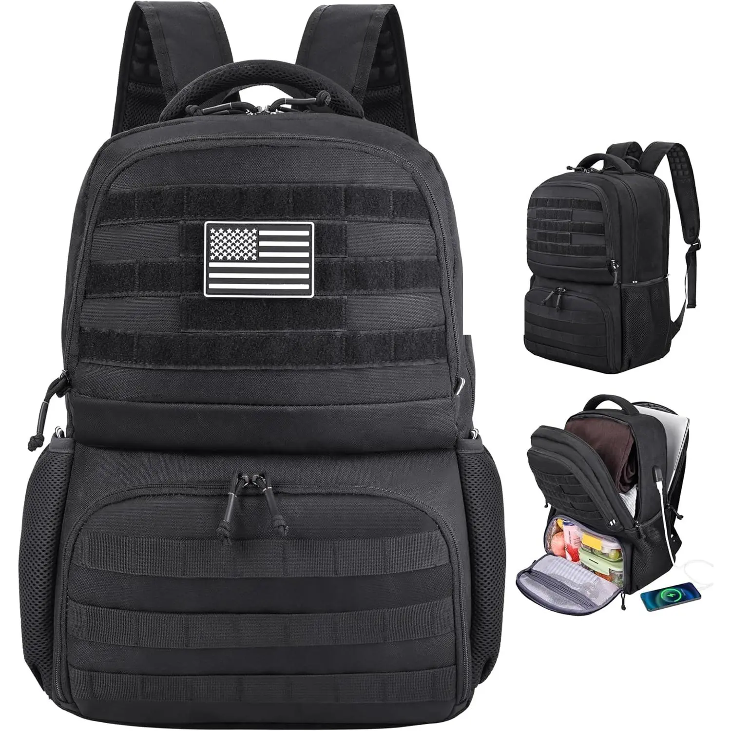 Laptop Lunch Backpack for Men, Tactical Inspired Utility Anti-Theft Waterproof 17inch Laptop Work Bag with Cooler Compartment Lunchbox - TikTok Shop Laptop Lunch Backpack for Men, Tactical Inspired Utility Anti-Theft Waterproof 17inch Laptop Work Bag with Cooler Compartment Lunchbox - TikTok Shop
