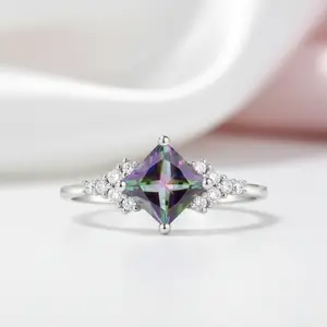 Mystic Topaz Gemstone Engagement Ring