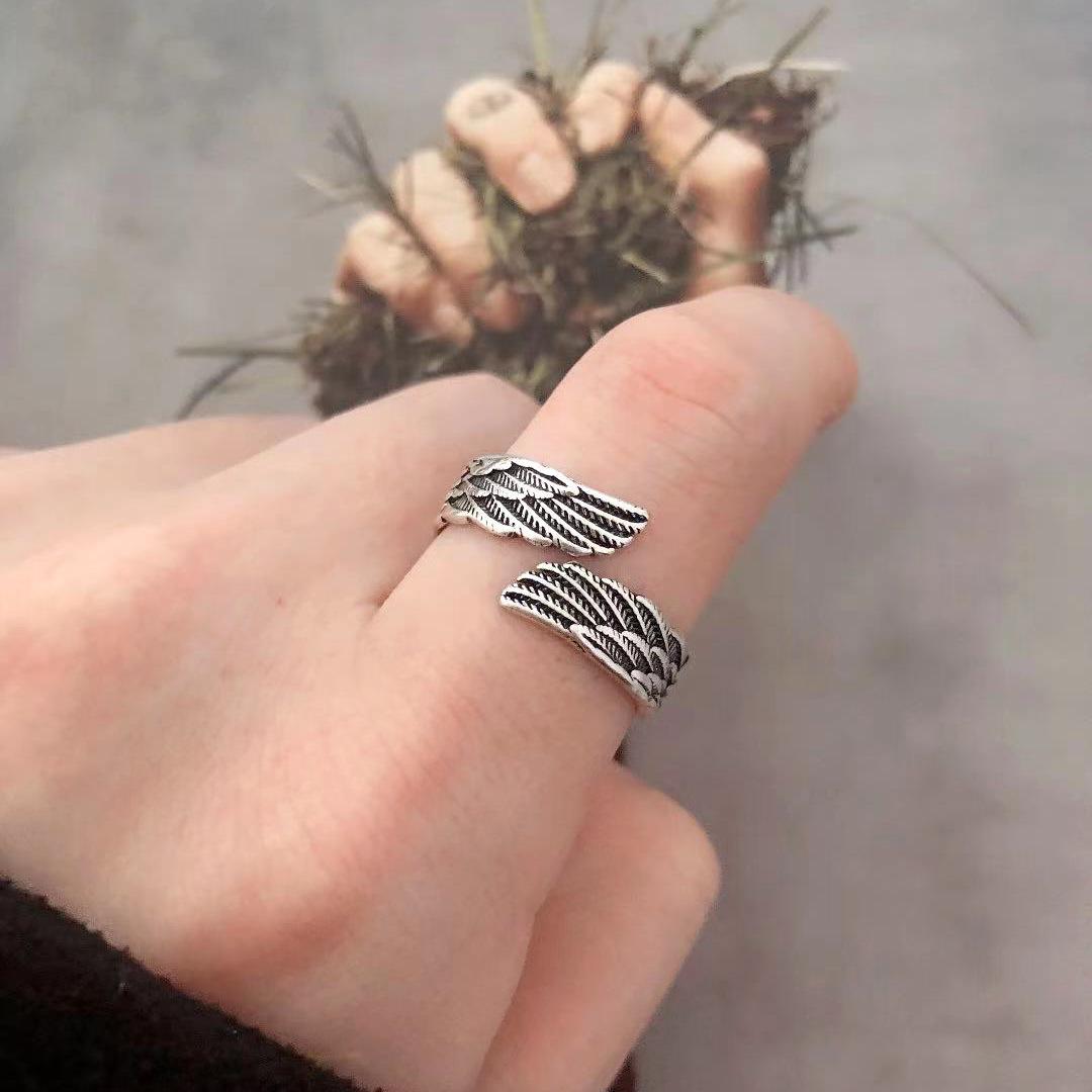 925 Sterling Silver Angel Wing Feather Aesthetic Rings for Women Luxury Jewelry Christmas Accessories with for You Jewelry Fashion Accessories Creative Gift