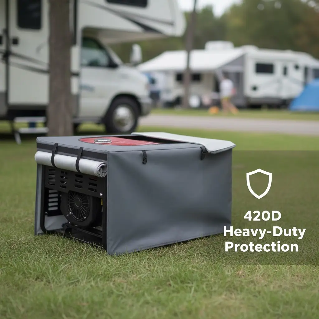 Portable Inverter Generator Cover (32x24x24in) - 420D Thick Oxford Cloth, Heavy-Duty, Waterproof, Tear-Resistant, UV-Proof, All-Weather Outdoor Camping Cover for Generac, Home Dust Protection (Cyber Monday Deal)