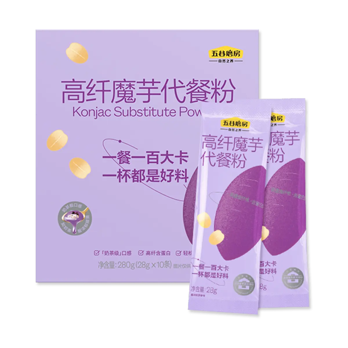 WUGU MOFANG Konjac Powder Instant Breakfast Sweet Flavor 9.88 oz (0.98 oz * 10)