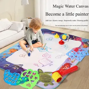 Extra Large Magic Aqua Doodle Mat, Kids Water Drawing Writing Cushion Mat, Reusable Water Only Painting Blanket for Early Educational Learning