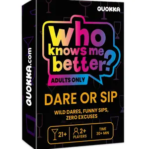 QUOKKA Dare Or Sip Party Card Game – Adults Only Drinking-Style Game with 95 Tasks for Friends, Couples & Games Nights