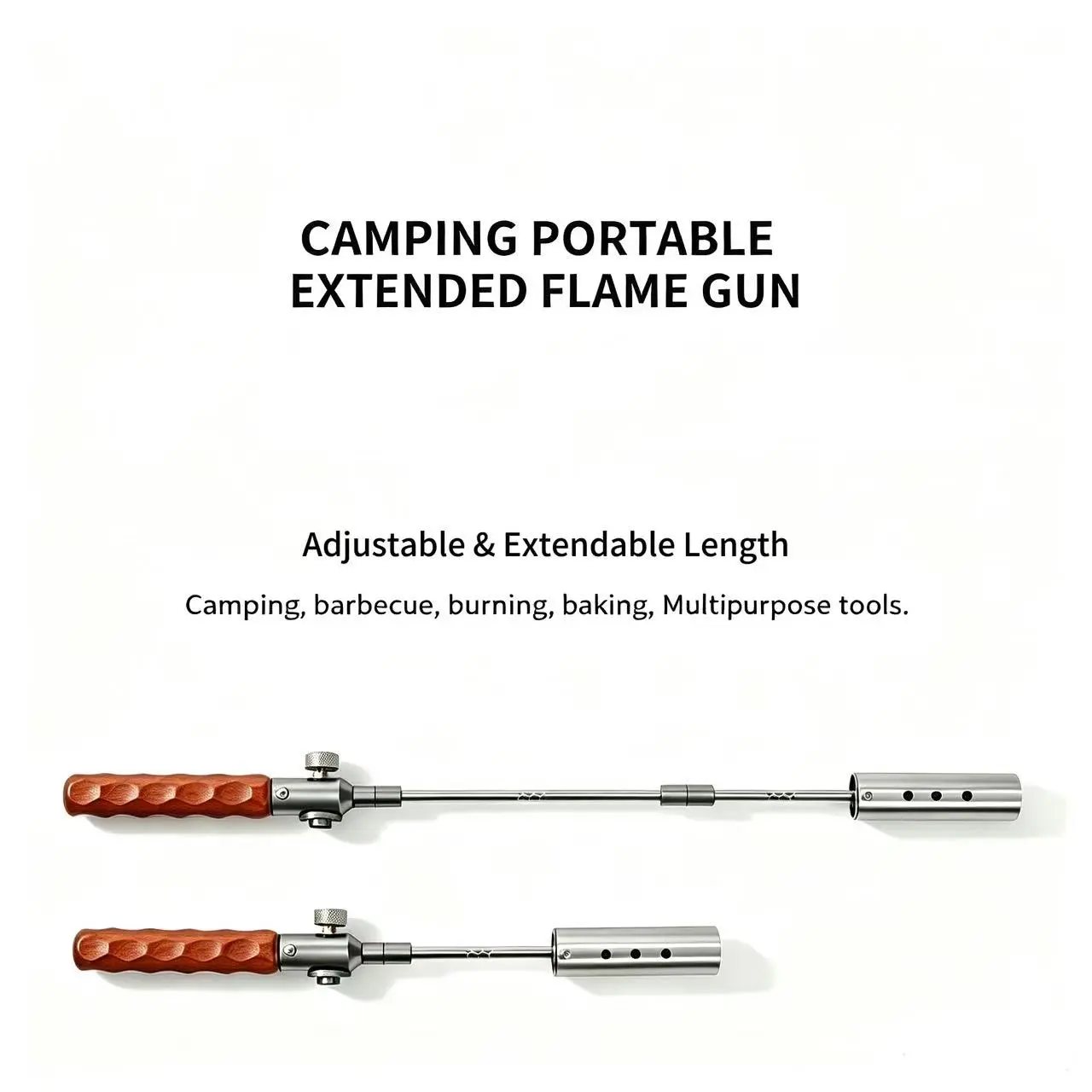 Detachable Adjustable Camping Fire Torch Lighter | BBQ Grill Igniter | No Gas Included, Outdoor Campfire Starter