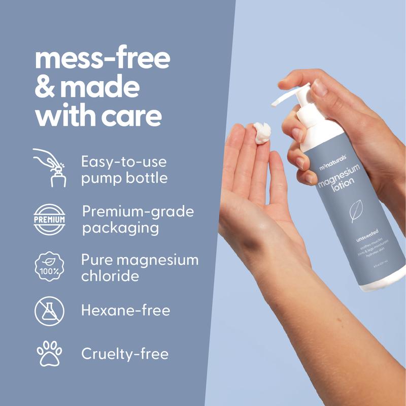 Magnesium Lotion - Ease Muscle Cramps, Calm Restless Legs, Magnesium Cream for Sleep, Moisturize & Soothe - Coconut Shea Bodybutter for Body Care 8oz