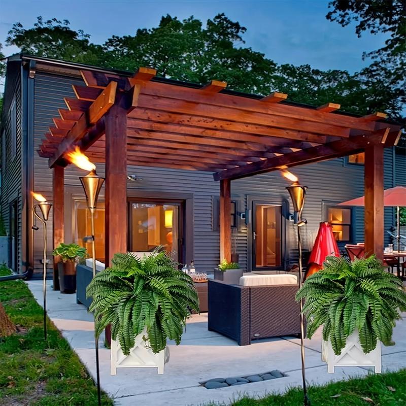 2pcs Large Artificial Boston Fern Plant - Realistic Lush Green Plastic Hanging Decor for Indoor/Outdoor Use, No Maintenance Home Garden Porch Decor, Perfect for Graduation Christmas Housewarming Gifts, Artificial Plants for Home, Artificial Faux Plants