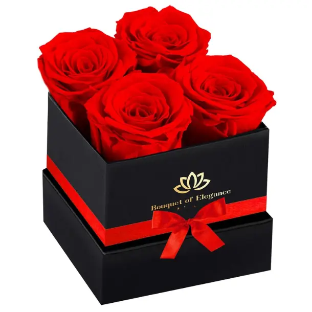 Forever Flowers Roses in A Box,Real Preserved Flowers,Preserved Roses,Preserved Flowers for Delivery,Birthday Gifts for Women/Men/Mom,Flowers for Mothers Day,Valentine's Day Rose Gifts,Red