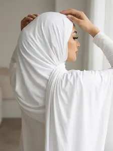 Women Muslim Hijab Cap, Modest Hijab, Wide Brim Design, Pure Color, Premium Quality, Chic, Suitable for Casual & Formal Wear, Perfect for Special Occasions