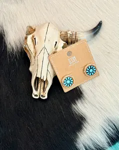 Western Tooled Leather Post Earrings