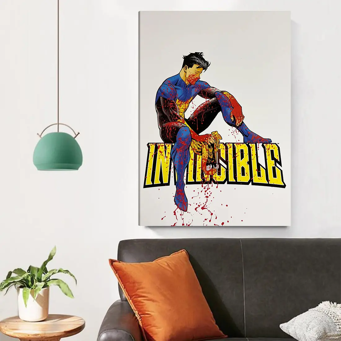 Comic Inspired Superhero Canvas Wall Art, Bold Graphic Character Poster, Modern Pop Art Room Decor, Unframed Canvas Poster or Framed Canvas Wrap