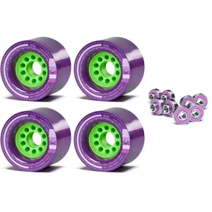 Orangatang Longboard Wheels Kegel Purple 80mm 83A with Loaded Jehu V2 Bearings