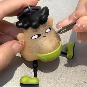 Funy Novelty Pluckg Toys Pimple Anti Stress Toy Light Beige Picking Keychain