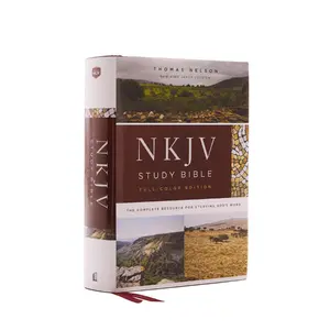 NKJV Study Bible, Hardcover, Burgundy, Full-Color, Comfort Print: The Complete Resource for Studying God’s Word by Thomas Nelson [Hardback Book]
