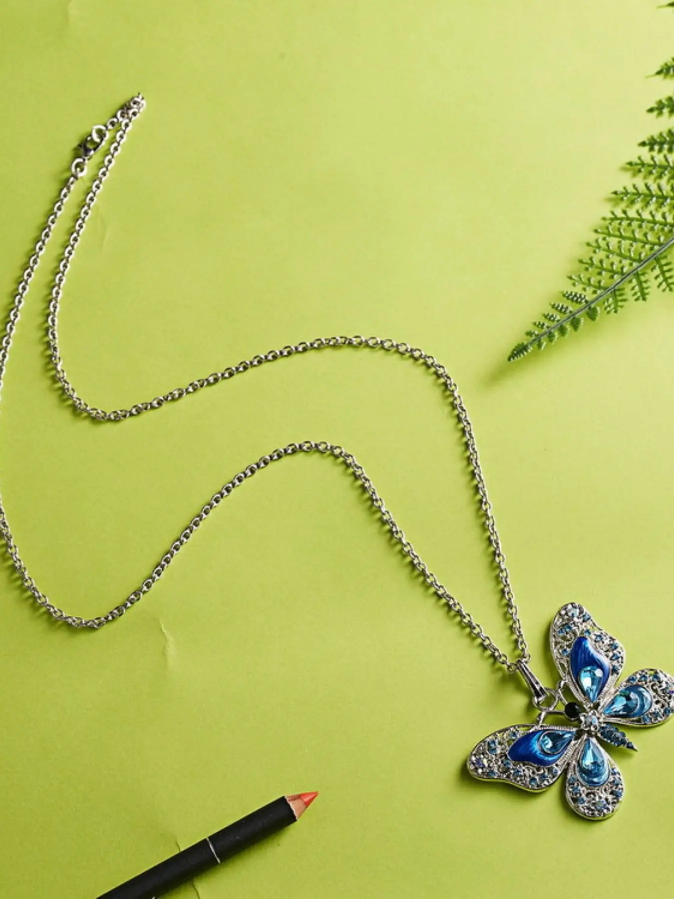 Vintage Multicolor Butterfly Necklace, European and American Style Alloy Butterfly Sweater Chain, Women's Jewelry, Kids' Necklace
