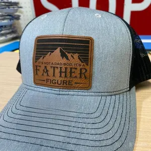 [CUSTOM STYLE] Father Figure Leather Patch Trucker Hat Funny Dad Bod Snapback Cap