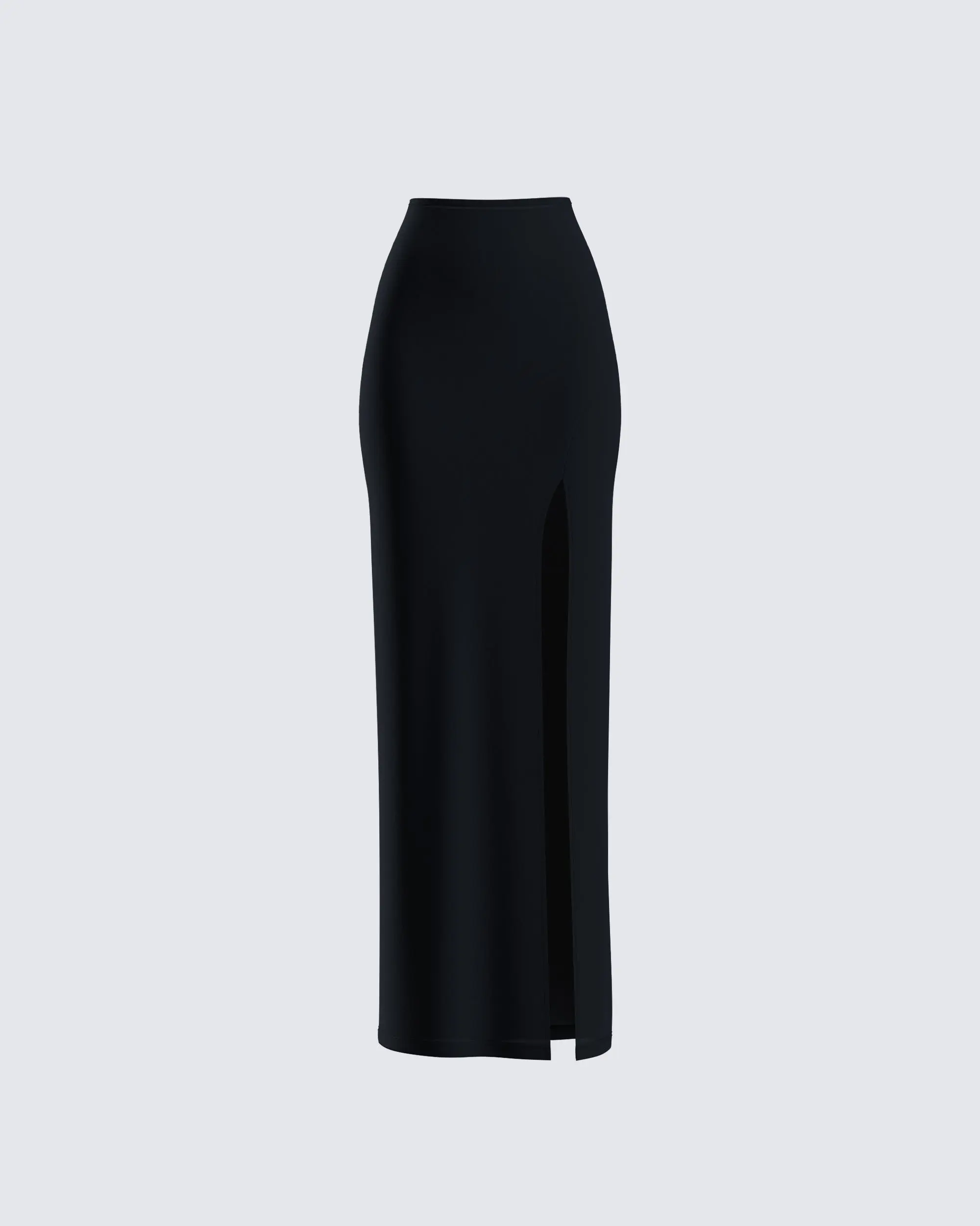 Bodycon Maxi Skirt for Women, Chic Plain Stretch Knit with a High-Waisted Fit and High Front Slit for Evening, Bottoms