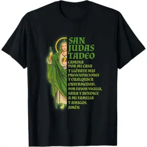 San Judas Tadeo Prayer T Shirt Religious Sacred Saint Tee
