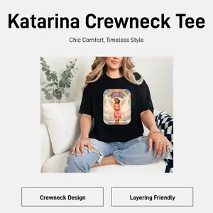 Justice for Katarina Women's Rainbow Short Sleeve Crewneck T-Shirt - Casual Fit Versatile Wardrobe Piece for Everyday