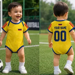 Personalized Colombia Baby Bodysuit, Custom Name Soccer Baby Outfit, Colombia Football Fan Gift, Newborn Sports Jersey Onesie W5L 92E