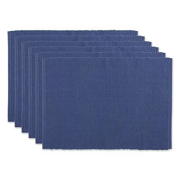 Design Imports Solid Ribbed Placemats 6-pack