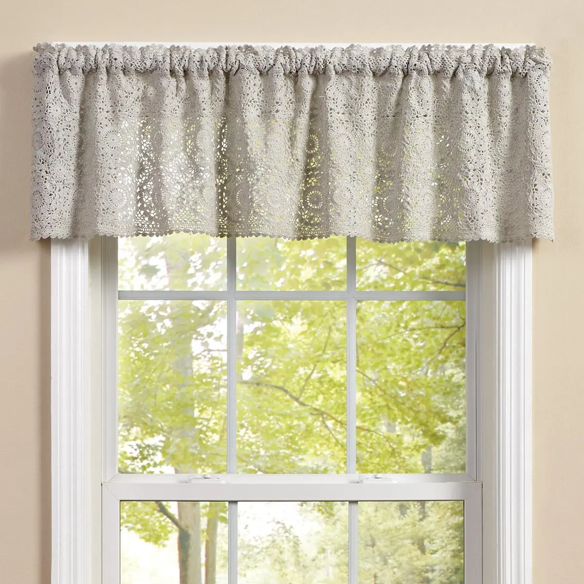 Mist Grey Lace Valance