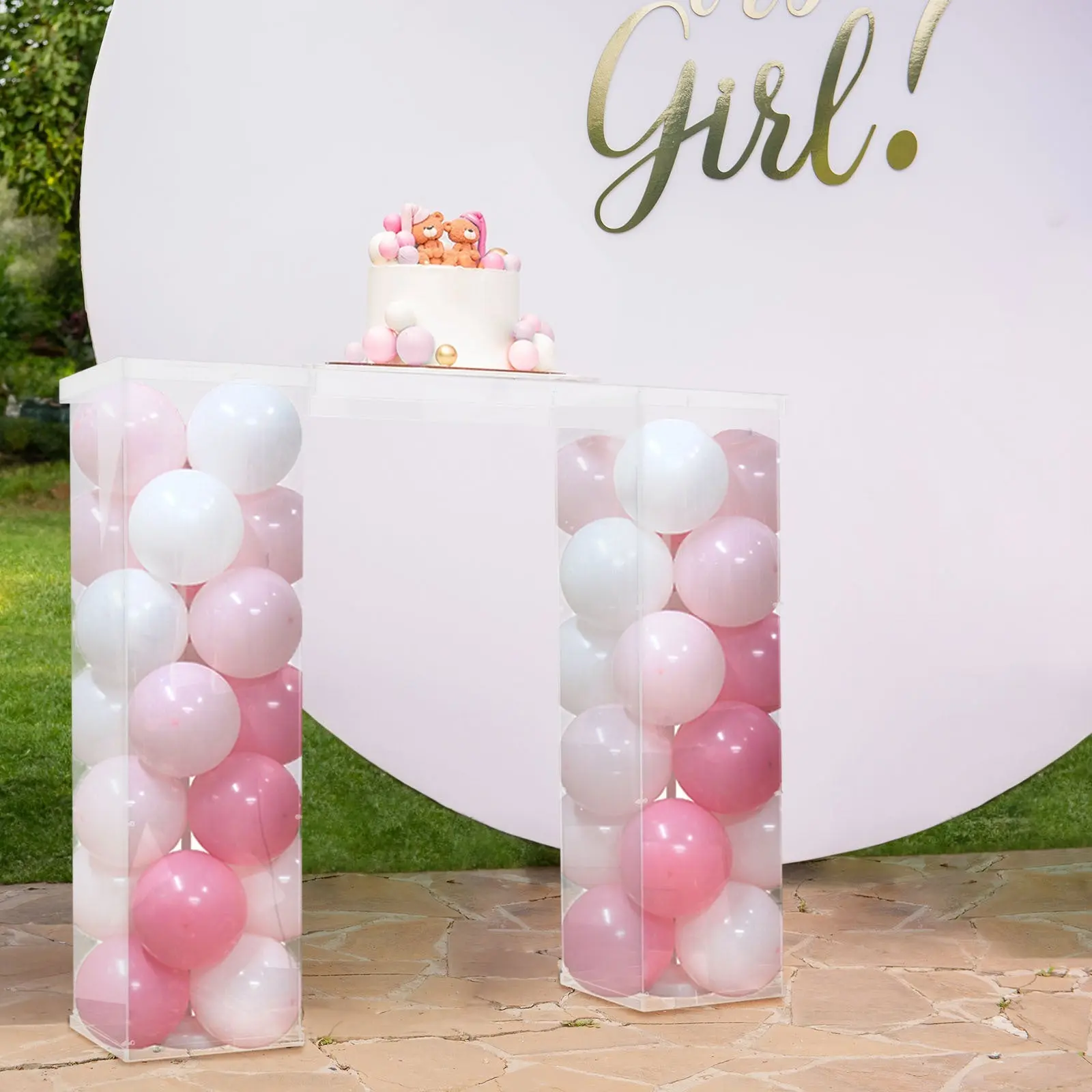 46"x12" Clear Acrylic Table Top Bridge for Rectangular Pillar Pedestal Stands, 4mm Thick Plexiglass Connector Plate with Protective Film