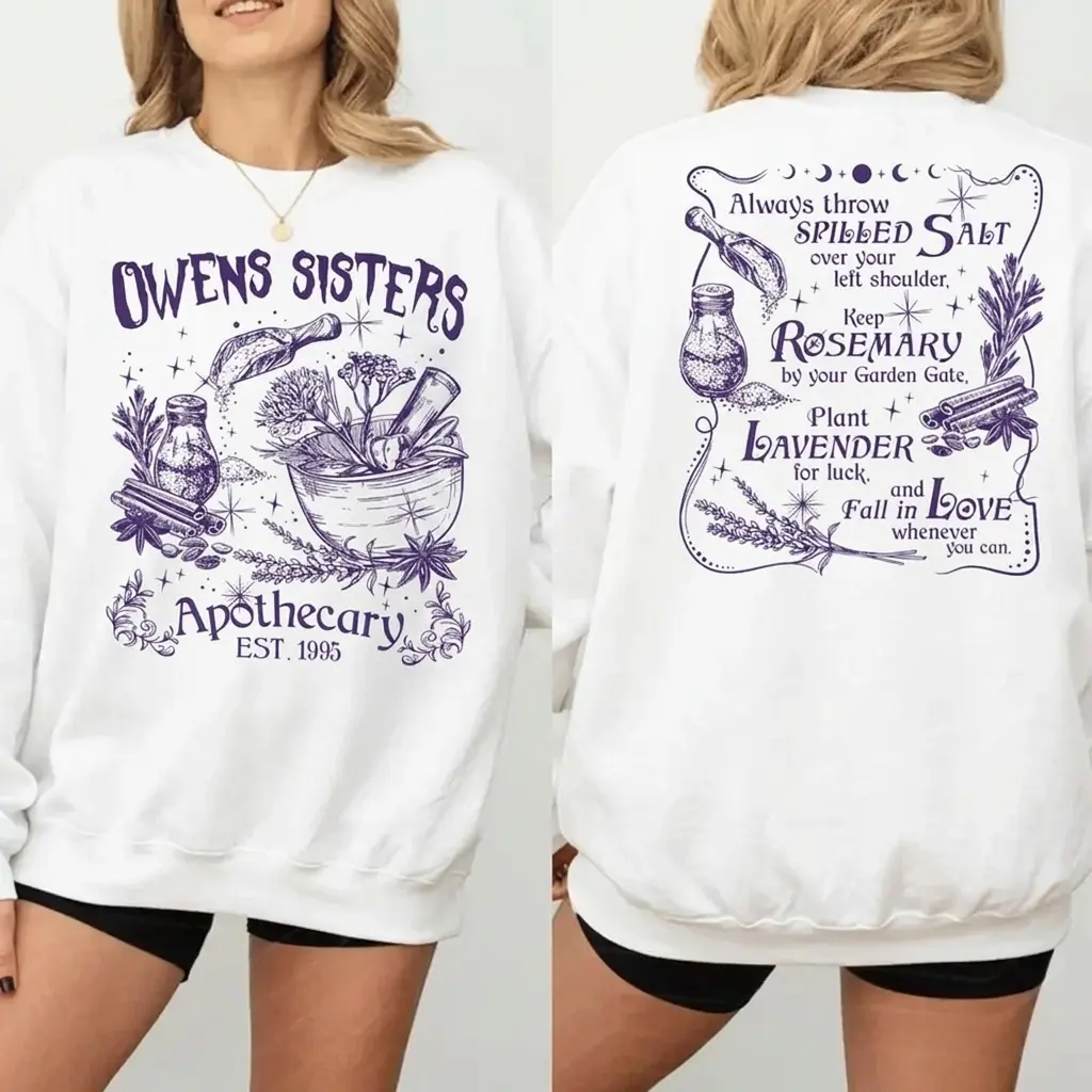 Vintage Salt Rosemary Lavender Love 2 sides Shirt, Double Sided Practical Magic T-Shirt, Magic Spell Tee, Apothecary Top, Owen Sister, Unisex Clothing