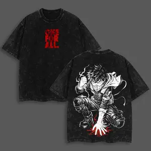 Izuku Midoriya - Deku My Hero Academia T-Shirt, Anime Streetwear Graphic Tee, One For All Washed Cotton Shirt, Hero Costume Battle Pose, Manga Gift for Fans Fabric Menswear