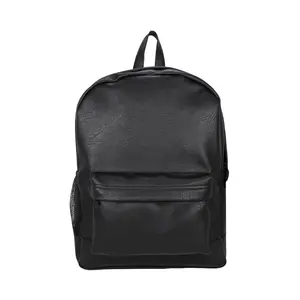 212 MAIN Faux Leather Backpack - Black, Vegan Material, Ethical Craft, Padded Back, Zipper Closure, Laptop-Carrying Car Interior Decoration Accessory for Automotive & Motorcycle Use