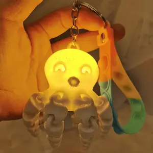 【Quick delivey】 Cartoon octopus keychain pendant, cute octopus keychain keychain, glowing octopus keychain, cute birthday gift Valentine's day gift party keychain gift