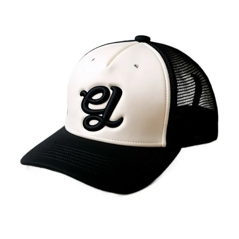 Everyday Jumpin’ Trucker Hat - White & Black Mesh Design with Unique Logo for Casual Wear
